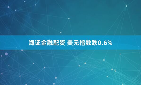 海证金融配资 美元指数跌0.6%