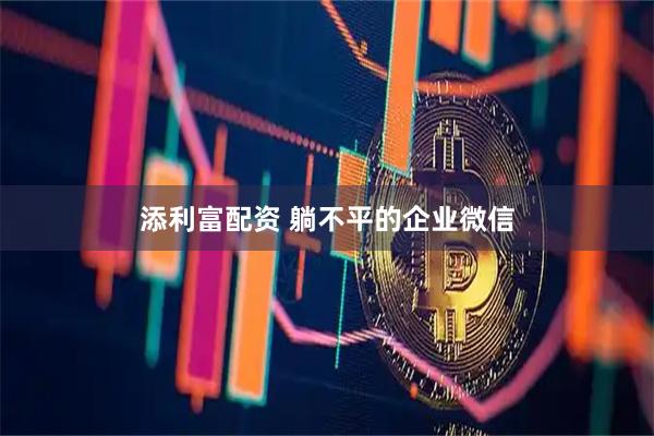 添利富配资 躺不平的企业微信