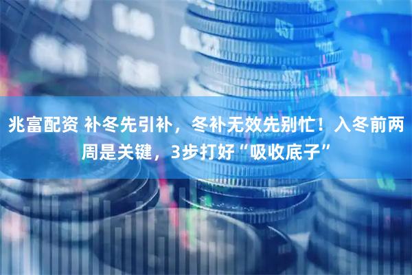兆富配资 补冬先引补，冬补无效先别忙！入冬前两周是关键，3步打好“吸收底子”
